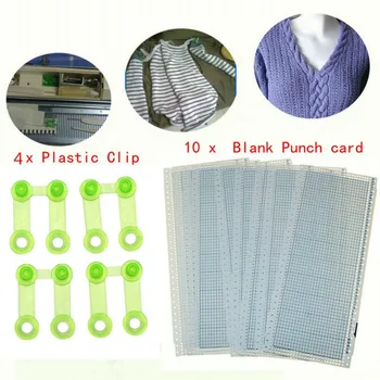 10sheets 24 Stitch Card de Pumn + 4 Clipuri Pentru Fratele Mașini de Tricotat Kh860 Kh260 Cartele perforate Diy Pulover Parte Meserii Accesoriu