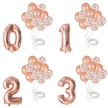 12pcs/Numărul lotului Baloane Folie Petrecere de Ziua de Decorare pentru Copii Baby Girl Băieți Ani 1st Birthday Party Baloane din Latex