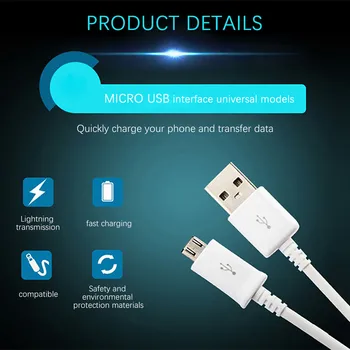 1M Interfață Standard Reversibil Și Bidirecțională Micro USB Cablu de Date Cablu de Încărcare Pentru Samsung Si Alte Telefoane Android