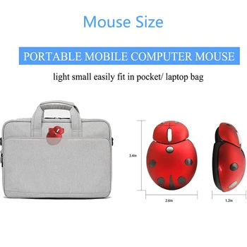 2.4 G de Desene animate Drăguț Mini Mouse-ul fără Fir Animal Gărgăriță Forma fără Fir Mouse de Calculator USB Optic pentru Laptop Mouse de PC cu Receptor USB
