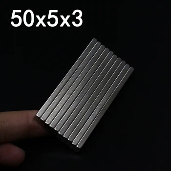 2/5/10/20buc 50x5x3 Magnet Neodim 50 mm x 5 mm x 3mm N35 Neodim Bloc Super-Puternic, Puternică Magnetic Permanent imanes
