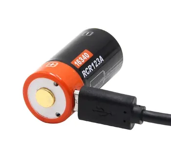 2 buc. Doublepow 16340 baterie cu litiu 3.7 V 650mAh lanterna luminos CR123A Baterii USB baterie reîncărcabilă