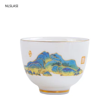 2 buc/set Ceramică Chinezească Ceașcă de ceai Seu de jad ceașcă de Cafea Manual de Ceai mic Bol de Ceai din Portelan set Accesorii Personale Singură Ceașcă