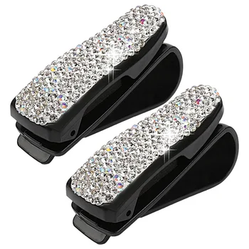 2 BUC/Set Stras Diamant Parasolar Ochelari de Fixare Clip ochelari de Soare Ochelari Suport Portabil Clip Auto Ornament