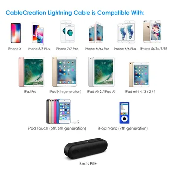 2-în-1 Cablu Lightning, [MFi Certificat] CableCreation 0.8 Metri Lightning si Micro USB la USB de Date de Sincronizare Cablu de Încărcare