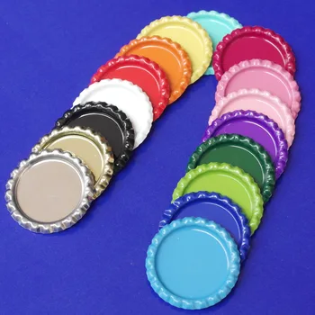 2018 new sosire 50pcs/lot 16 ColoredF Aplatizate capace de Sticle pentru a Meserii DIY Arcuri de Par Accesorii de Metal Capace de Sticle de Bere