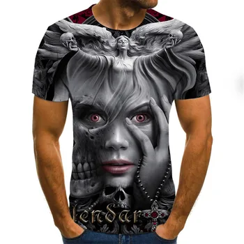 2020 Mens groază camasi Moda de Vara Noi Barbati Maneca Scurta tricou Casual Zombie 3D de Imprimare Tricou Pentru Om Plin Tipărite