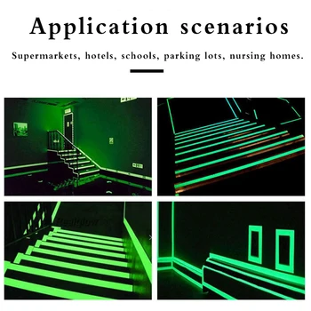2021 Luminos Banda Scări de Avertizare Incendiu Benzi Fluorescente Verde Etapă de Auto-luminoase Fluorescente Fosforescente Bandă Personalizabil