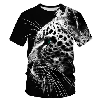 2021 Moda Animal Nou Lume II Tigru în Jos de pe Munte de Imprimare 3D Bărbați Mânecă Scurtă T-shirt Îmbrăcăminte