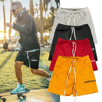 2021 Moda de Vară pantaloni Scurți pentru Bărbați Homme ochiurilor de Plasă Respirabil Culoare Solidă Îmbrăcăminte Bermuda Costume de baie de Înaltă Calitate Casual Pantaloni de Plajă