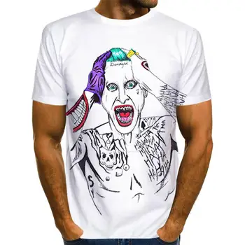 2021 Noi de Vara Clovn Alb Joker 3D Imprimate T-Shirt pentru Bărbați Față Joker Casual sex Masculin T-Shirt Clovn Maneci Scurte Amuzante Tricouri Topuri