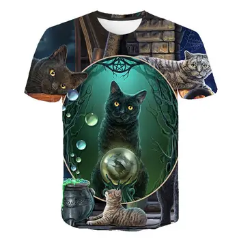 2021 nou 3D de animale amuzant 3D miau T-shirt cuplu
