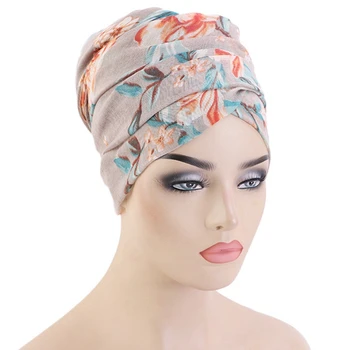 2021 Nou De Bumbac Femei Turban Capace Stil Etnic Flori Văl Capota Arabe, India Pălărie De Sex Feminin Înfășurați Capul Capace Turbante