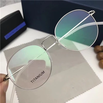 2021 Retro Rotund Titan Gaze Cadru Bărbați Fără Șurub Ochelari De Miopie Optice, Ochelari De Vedere Femei Oculos De Grau