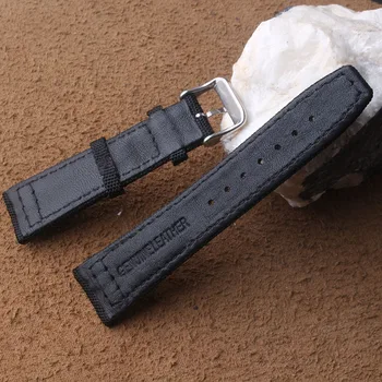 20mm 21mm 22mm Nylon + Piele naturala Watchbands Bărbați Femei Negru de Înaltă Calitate Bandă Ceas Curea Cu Argint Pin Cataramă de Promovare
