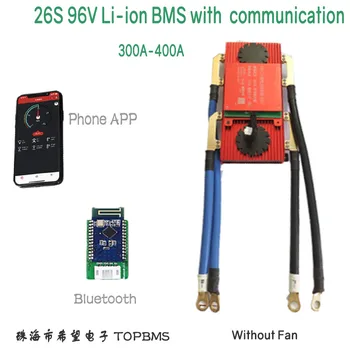 26S 96V Li-ion BMS 300A400A cu Bluetooth RS485 CANbus NTC UART FAN de Afișare pentru Li-ion Batteries3.6V3.7V conectat în 26 de serie