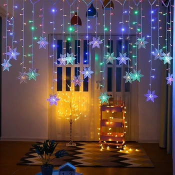 3,5 m 96 LED-uri Fulg de nea Șir de Lumină Sclipire Ghirlande de Decorare pentru Craciun Lampa de Vacanță Petrecere de Nunta Decorative Lumini de Basm