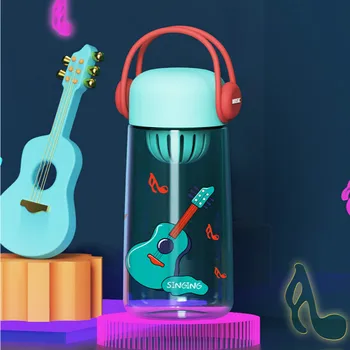 350ml Desene animate Transparent de Plastic, Sticle de Apă de Vară BPA Gratuit Creativ Portabil Cu Coarda de Călătorie Cupa Kawaii Cani Drinkware