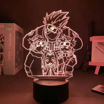 3D Lampa Figura Anime Narutoed Teen Cameră de Decorare a Condus Lumina de Noapte Acrilice Manga Decor Dormitor Mic Lampă Copii Cadou de Ziua de nastere