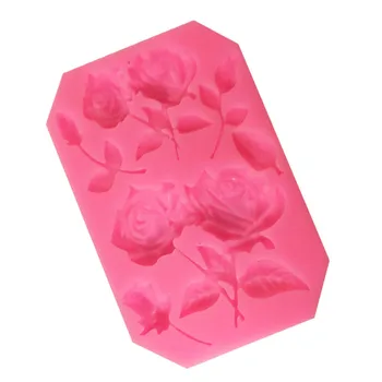 3D Lichid de Silicon Mucegai Trandafiri în Formă de Tort Mucegai Fondant Instrumente de Bomboane de Ciocolată Cookie-uri de Patiserie Săpun Mucegai de Copt Instrumente de Decorare