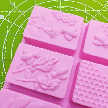 3D Săpun Mucegai Cu 6-Cavitate Silicon Săpun Manual Filtru de Fondant de Decorare Tort de Budinca de Brioșă Cupcake Lumânare Tava de Copt Mucegai