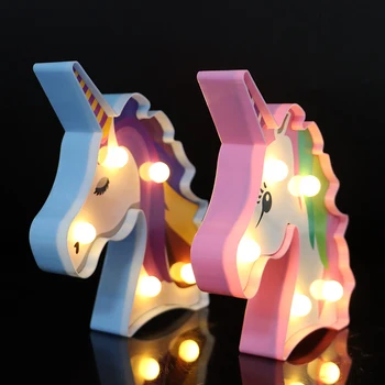 3D Unicorn Lampa LED Lumina de Noapte pentru home decor dormitor Masă de Lumină LED-uri Copii