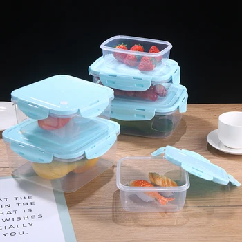 3Pcs Dreptunghi/Pătrat de Plastic Container de Depozitare Set Cutie de Prânz Alimente Cutii de Depozitare Accesorii pentru Bucătărie Organizator pentru Picnic