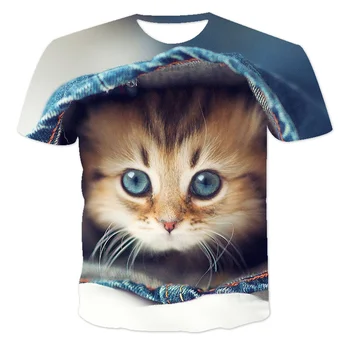 4-14 Ani Copii Haine de Imprimare 3D Kawaii Cat T-Shirt pentru Copii Tricou de Moda cu Maneci Scurte BabyTops Desene animate Vara Baieti Hip HopT-Shirt