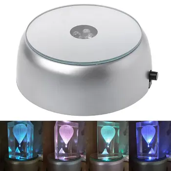 4 LED-uri Rotunde Luminos de Bază de Lumină Stand Titular pentru c.cktail Sticla Cristal Transparent Obiecte de Afișare 652A