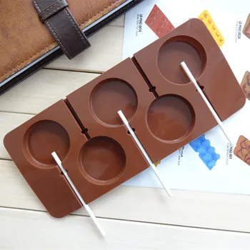 5 Cavitate Rotundă Lollipop Silicon Tort Mucegai de Copt pentru Bomboane Jeleu de Ciocolata Budinca Desert Bakeware Instrumente de Decorare Cu Stick