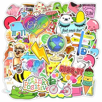 50 Buc Rainbow Anime Autocolant Drăguț VSCO Fata DIY Graffiti Autocolante Pentru Sticla de Apa Laptop Depozitare Tableta Skateboard Chitara Telefon