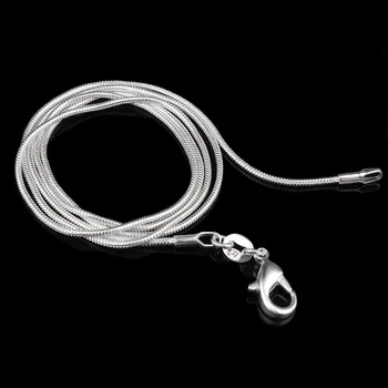 50pcs/Lot 1MM 2MM argint placat cu Lanț de Șarpe cravată Coliere Bijuterii Dimensiune 16 18 20 22 24 26 28 30 cm în Vrac