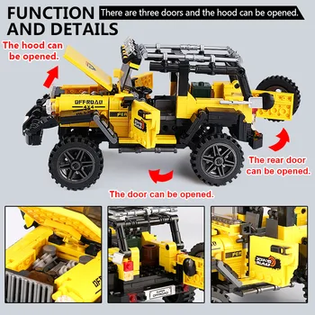512pcs Vehicul Blocuri Kituri Super Jeep Blocuri Caramizi de Învățământ de Construcții DIY Cărămizi pentru Copii Jucărie pentru Adulți