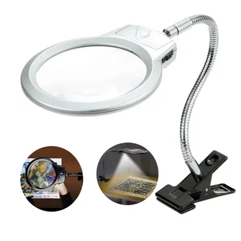 5D DIY Diamant Pictură de Lumină LED cu Lupă Pentru Diamant Instrumente de Pictură Accesorii 2.5 X & 5X Lupa Lampa LED Cu Clip