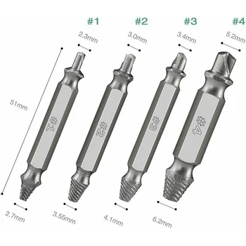 5pcs Deteriorat extractoare de șuruburi Kit HSS 4341 2-12mm Diametru Dezbrăcat Șurub Rupt Șurubul de Demontare Manual de uz Casnic Unelte pentru prelucrarea Lemnului