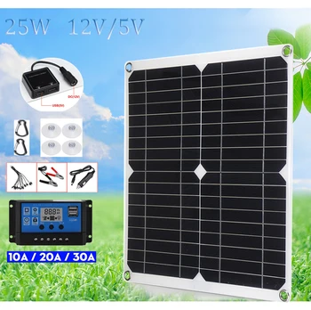 5v 18V panou solar 25w 50w baterie de 12 v portabil monocristalin de celule solare placa usb încărcător mobil baterie de masina RV