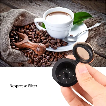 6 buc/lot Cafea Filtru Reutilizabil Cafea, Capsule De Cafea Nespresso Cupa Pod cu Plasă din Oțel Inoxidabil Reîncărcabile