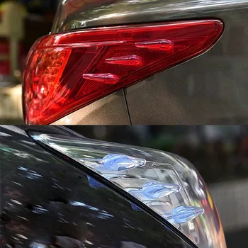 6 buc/Set 2colors Mașină Coada de Lumină a Salva pe Benzina Reduce Zgomotul produs de Vant Anti Coliziune Auto stopul Decalcomanii Parte în aer liber