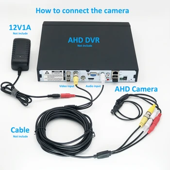 720P 1080P Mini de Supraveghere AHD Camera 2MP 3.7 mm Obiectiv Cu Video BNC si RCA Audio Microfon Camera CCTV pentru HD DVR AHD Sistem