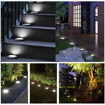 8 LED-uri Alimentate Solar Lumini Impermeabil în aer liber Lampa de Gradina Peisaj de Iluminat pentru Curte Punte Gazon Patio Cale Pasarelă Decor
