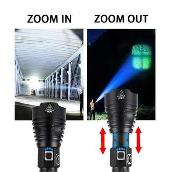 800000 lm xhp90.3 cel mai puternic led lanterna lanterna usb xhp70 reîncărcabilă lanterne tactice 18650 sau 26650 lampă de mână xhp50
