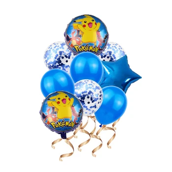 9pcs Pikachu Pokemon Aluminiu balon Sequin latex Copii petrecere de ziua decorarea camera Copiilor Perete aspect de Balon de jucărie