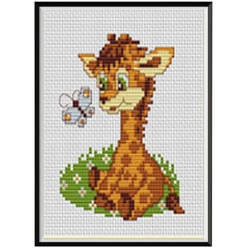 Acasă decor 5D diamant pictura animal girafa autocolant mozaic model de broderie flori ambarcațiuni
