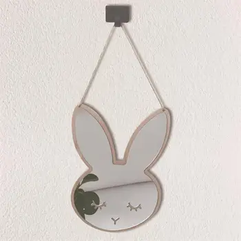 Acril Oglindă de Perete Drăguț Bunny Forma Anti-zero Agățat Lipirea Moduri de Perete Autocolant pentru Fete Decorarea Camerei copiilor