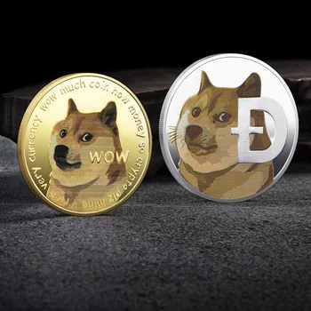 Amuzant Dogecoin Aur, Argint Doge Monede Comemorative De Colectare Wow Câine Model De Suveniruri Acasă Decorare Meserii Desktop Ornamente