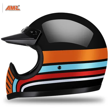 AMZ Motocicleta Casca din fibra de sticla Motocross Casco Capacete Moto Casca Motocicleta Cască de Motocicletă DOT Aprobat