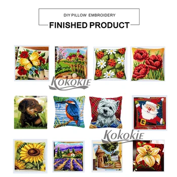 Animale Broda Manual kituri de goblen pentru perna kit de desene animate pisicile de imprimare Eco-Cusaturi pernă de ace de tricotat kit