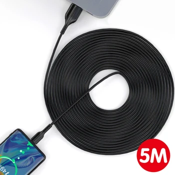 ANMONE 5m USB C Timp de Tip C, Cablu Micro USB, Cablu de Încărcător de Telefon Pentru Samsung S9 S9 A51 Rapid de Încărcare USB Extinde Sârmă Cablu de Date