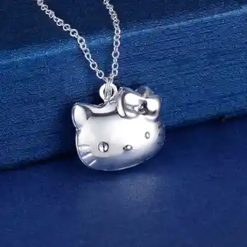Argint 925 Fierbinte bine pisica kitty stil Pandantiv Colier pentru Femei de Moda de Petrecere de Lux Bijuterii de Nunta Cadouri de Craciun