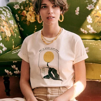 Artistic Grafic T-shirt Femei 2021 Haine de Vara cu Maneci Scurte Rotund Gat Elegant Tricou Top Casual tricou Tricou Femme